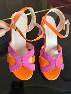 Women’s Orange & Pink Strappy Sandals